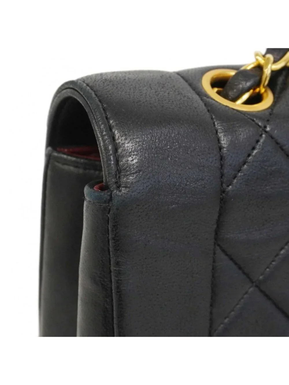 Chanel Shoulder Bag Quilted Lambskin Black Gold - Picture 7 of 10